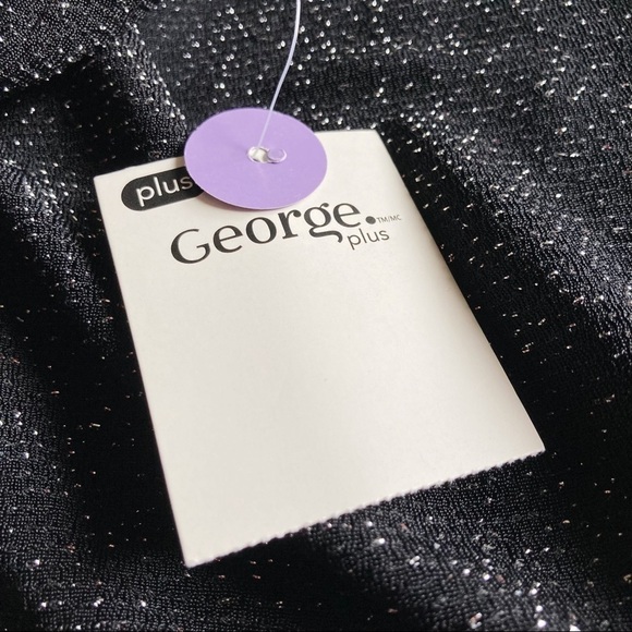 George Black Cowl Neck Silver Sequin Sleeveless Tunic Size 2X - Picture 7 of 10